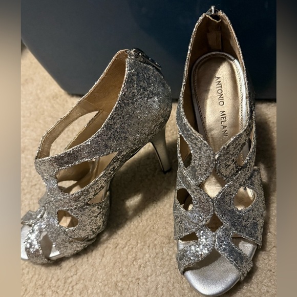 ANTONIO MELANI Silver Strappy Heels - Picture 5 of 5